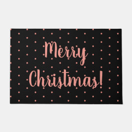 Merry KerstBlack Roos Gold Polka Dot Pattern Deurmat