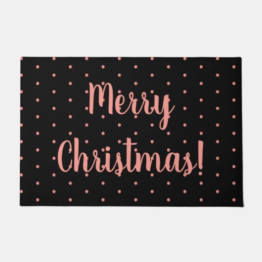 Merry KerstBlack Roos Gold Polka Dot Pattern Deurmat (Voorkant)