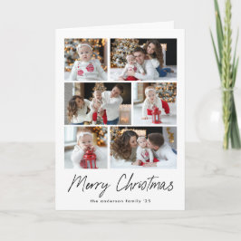 Merry KerstBlack Script 6 Foto Collage Feestdagen Kaart