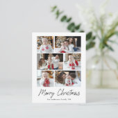 Merry KerstBlack Script 6 Foto Collage Feestdagenkaart (Staand voorkant)