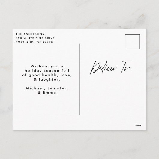 Merry KerstBlack Script 6 Foto Collage Feestdagenkaart (Achterkant)