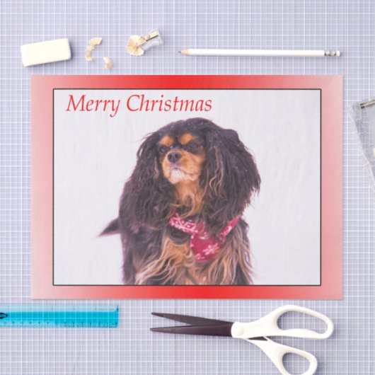 Merry KerstBlack Tan Cavalier King Charles Tissuepapier (Craft)