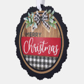 Merry KerstBlack White Buffalo Pset Ornament Kaart (Links)