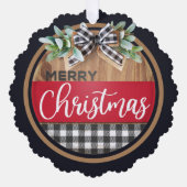 Merry KerstBlack White Buffalo Pset Ornament Kaart (Voorkant)