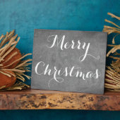 Merry KerstBlack White Chalkboard Blackboard Fotoplaat (Zijkant)