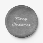 Merry KerstBlack White Chalkboard Typografie Papieren Bordje (Voorkant)
