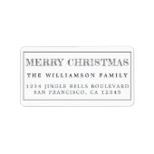 Merry KerstBlack White Return-adres Etiket (Voorkant)