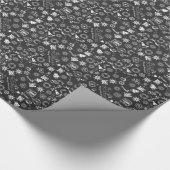 Merry KerstBlack White Santa Wreath Candle Cadeaupapier (Hoek)