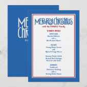 Merry Kerstblauw menu (Voorkant / Achterkant)