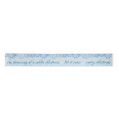Merry Kerstblauw Snowflake Ribbon Satijnen Lint (Voorkant)