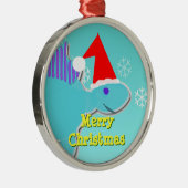 Merry Kerstblauw Stegosaurus Dino Ornament (Rechts)