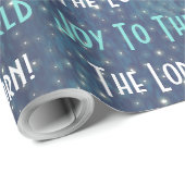 Merry kerstblauw sterren Religieus wrapppapier Cadeaupapier (Rol Hoek)
