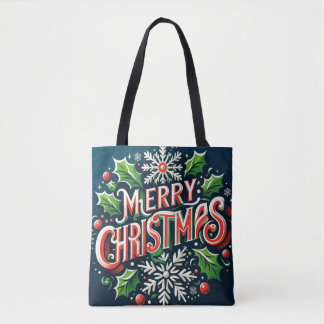 Merry Kerstblauw Tote Bag
