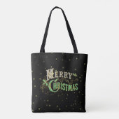 Merry Kerstbling Retro Typografie Tote Bag (Achterkant)