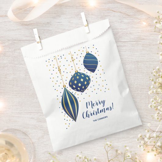 Merry KerstBlue Gold-decoraties Bedankzakje (Geknipt)