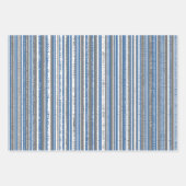 Merry KerstBlue Gray Winter Inpakpapier Vel (Voorkant 3)