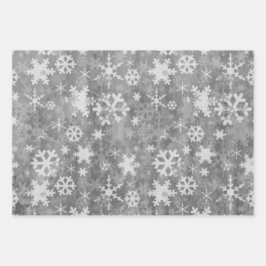 Merry KerstBlue Gray Winter Inpakpapier Vel (Voorkant 2)