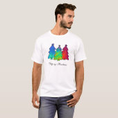 Merry KerstBlue Green Red Abstract Pattern Cu T-shirt (Voorkant volledig)