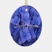 Merry KerstBlue Hydrangea Keramisch Ornament (Rechts)