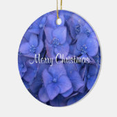 Merry KerstBlue Hydrangea Keramisch Ornament (Links)