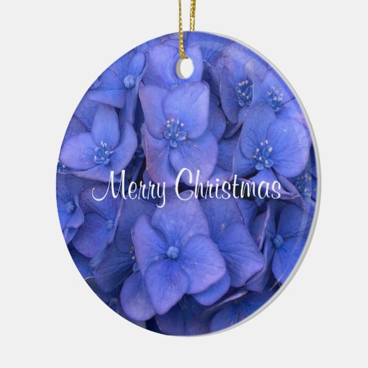 Merry KerstBlue Hydrangea Keramisch Ornament (Links)