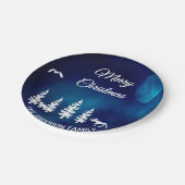 Merry Kerstblue night Moonbos Papieren Bordje (Gekanteld)