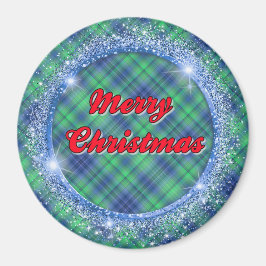 Merry KerstBlue Pset Faux Glitter Lijst Magn Magneet