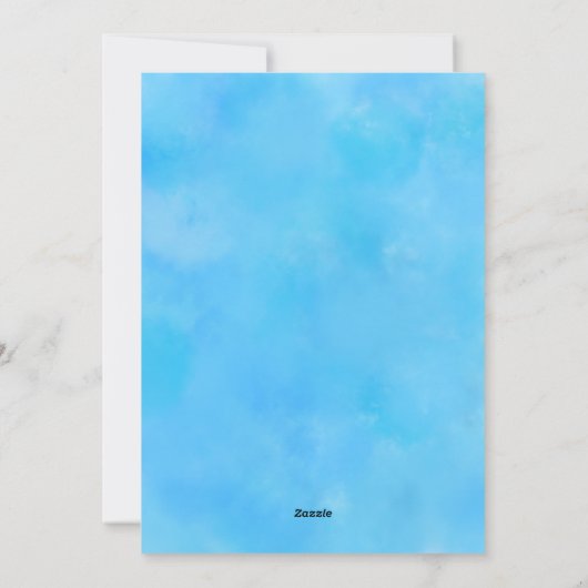 Merry KerstBlue Snow Modern Scrip Foto Feestdagenkaart (Achterkant)