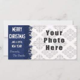 Merry KerstBlue Snowflake Feestdagenkaart