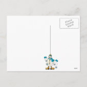 Merry KerstBlue Snowman Feestdagenkaart (Achterkant)