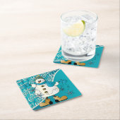 Merry KerstBlue Snowman Kartonnen Onderzetters (Insitu)