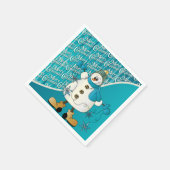 Merry KerstBlue Snowman Servet (Hoek)