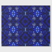 Merry KerstBlue Stars Bauble Ornaments Cadeaupapier (Vlak)