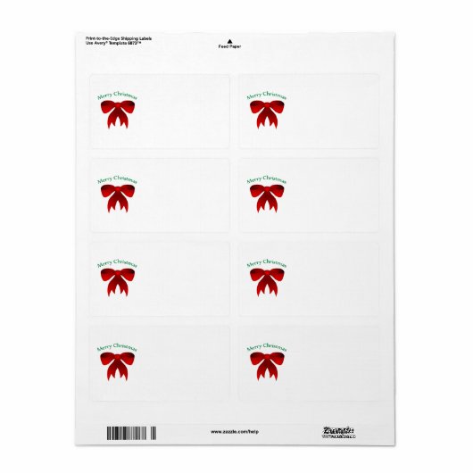 Merry-kerstboeglabels Etiket (Full Sheet)