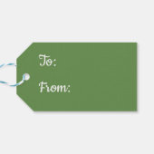 Merry kerstbomen Green Monogram Cadeaulabel (Achterkant Horizontaal)