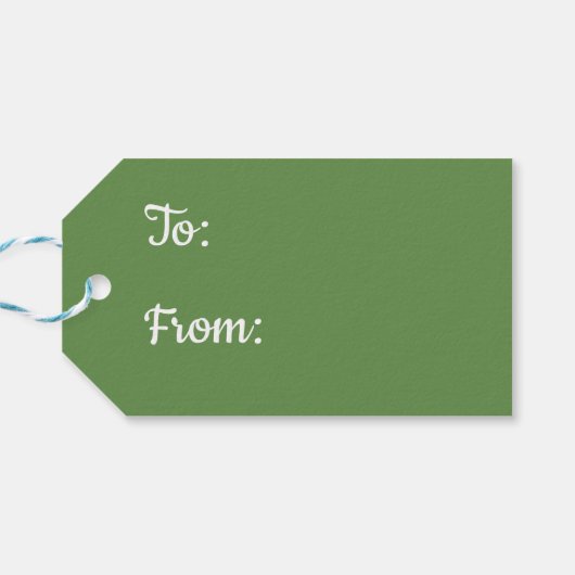 Merry kerstbomen Green Monogram Cadeaulabel (Achterkant Horizontaal)