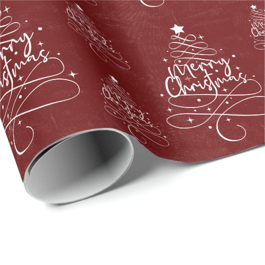 Merry kerstbomen Red Cadeaupapier (Rol Hoek)