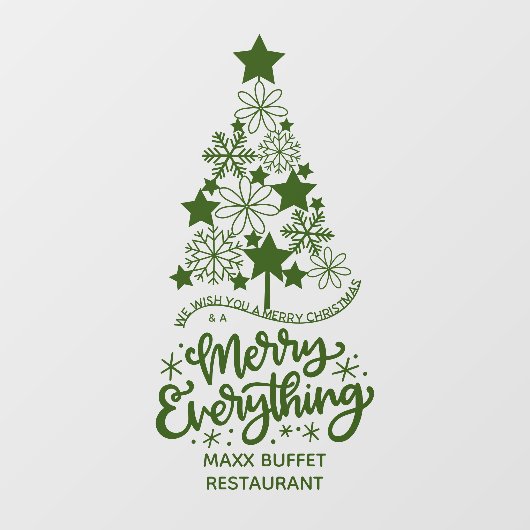 Merry kerstboom Alles op maat Raamsticker (Vel)