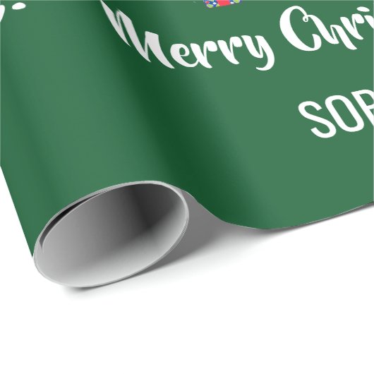 Merry kerstboom Baubles Licht Gepersonaliseerd Cadeaupapier (Rol Hoek)