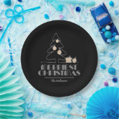 Merry kerstboom Black Papieren Bordje (Feest)