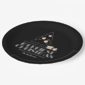 Merry kerstboom Black Papieren Bordje (Gekanteld)