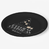 Merry kerstboom Black Papieren Bordje (Gekanteld)