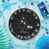 Merry kerstboom Black Papieren Bordje (Feest)