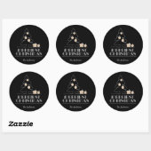 Merry kerstboom Black Ronde Sticker (Vel)