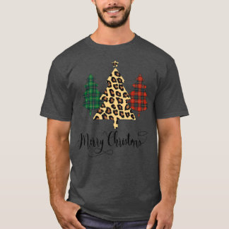 Merry kerstboom Buffalo Pset Leopard Xmas T T-shirt