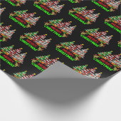 Merry kerstboom Buffalo Pset Red White Cadeaupapier (Hoek)