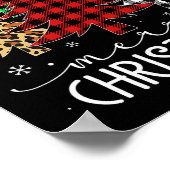 Merry kerstboom Buffalo Pset Red White Poster (Hoek)