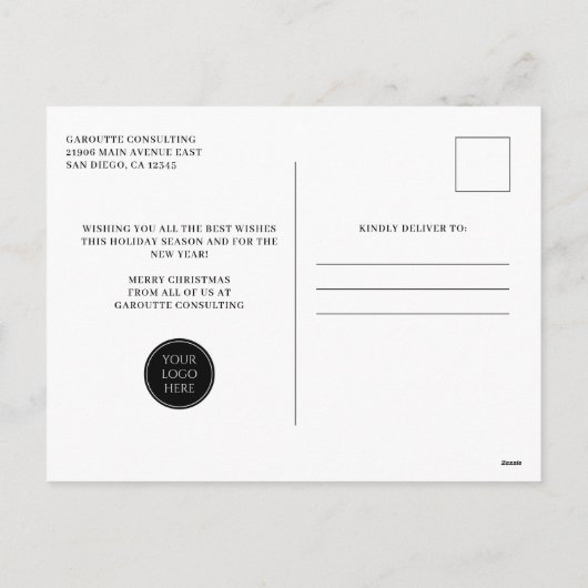 Merry kerstboom Corporate Logo Feestdagenkaart (Achterkant)