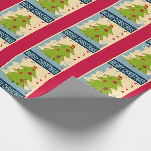 Merry kerstboom Gift Wrap Cadeaupapier (Hoek)