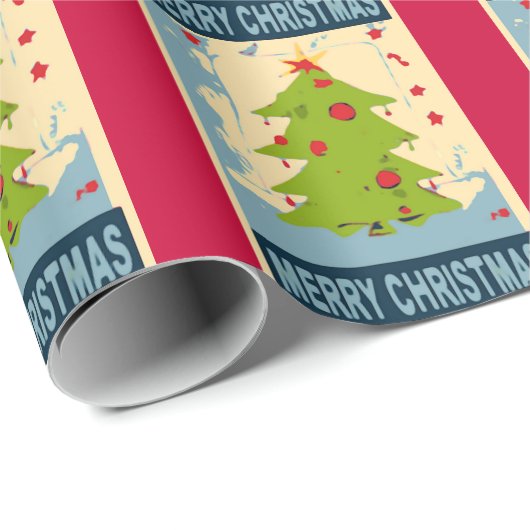 Merry kerstboom Gift Wrap Cadeaupapier (Rol Hoek)